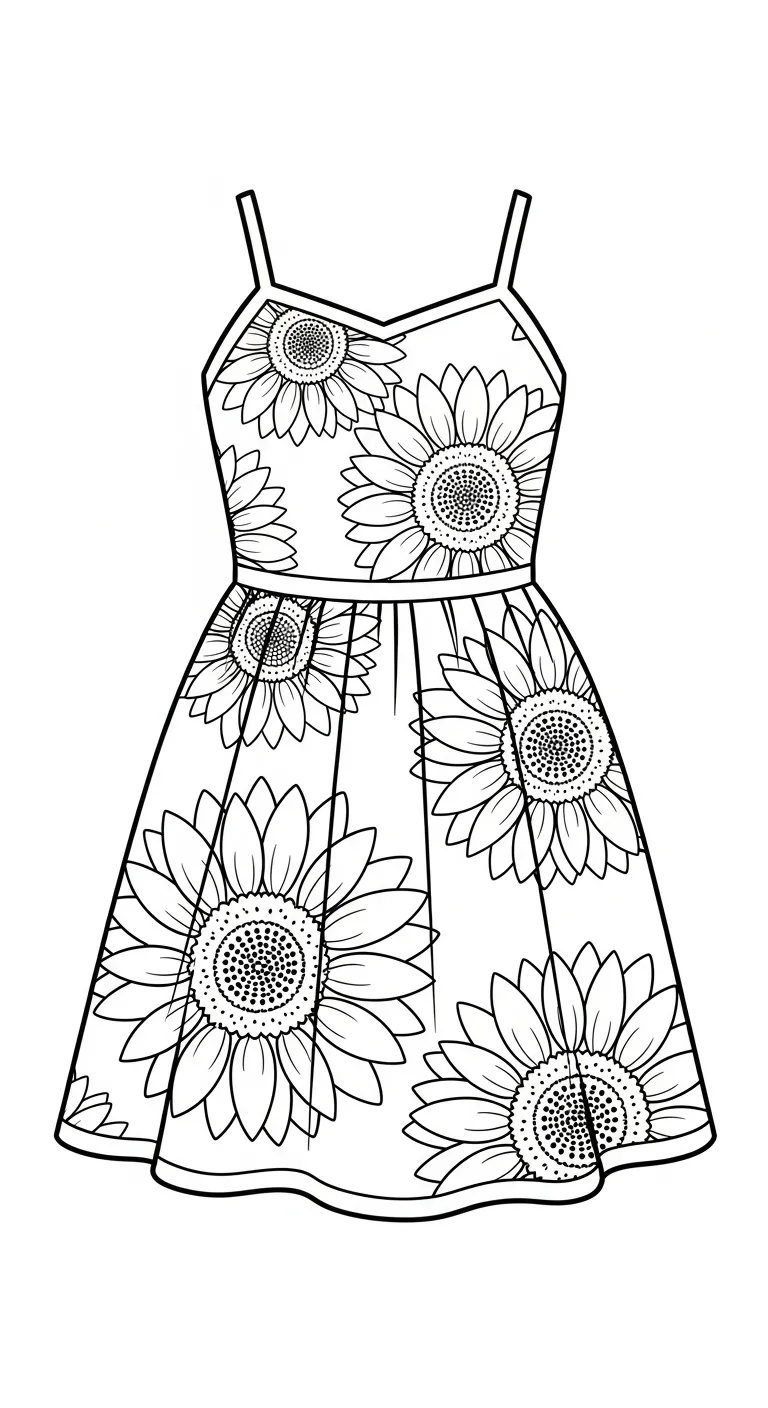 tranh tô màu Váy cho bé 6 tuổi miễn phí