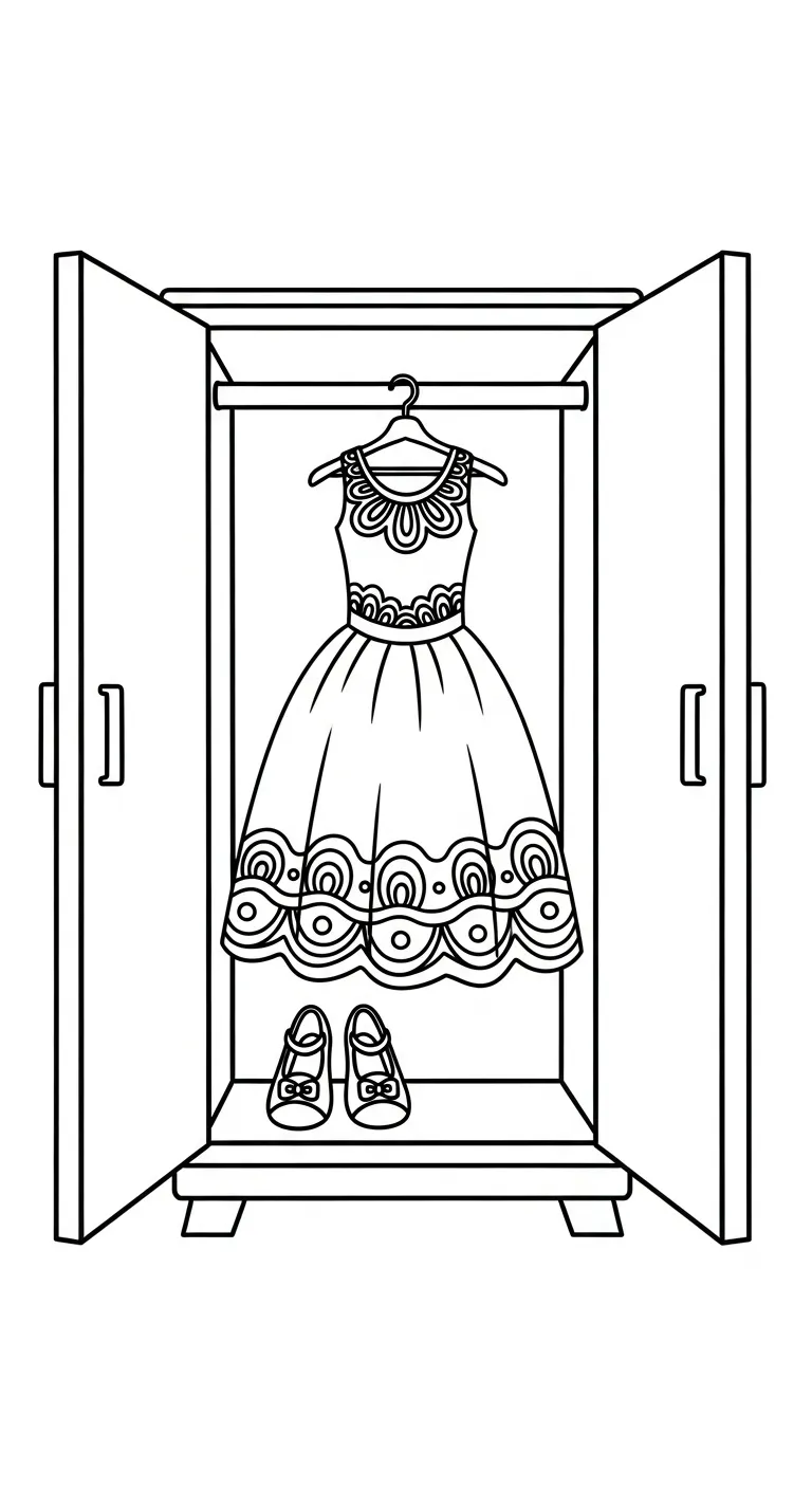 in tranh tô màu Váy cho bé 3 tuổi