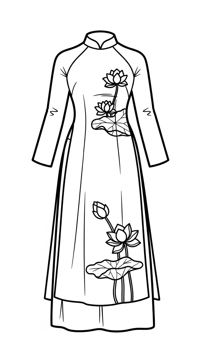 hình tô màu Váy cho bé 8 tuổi