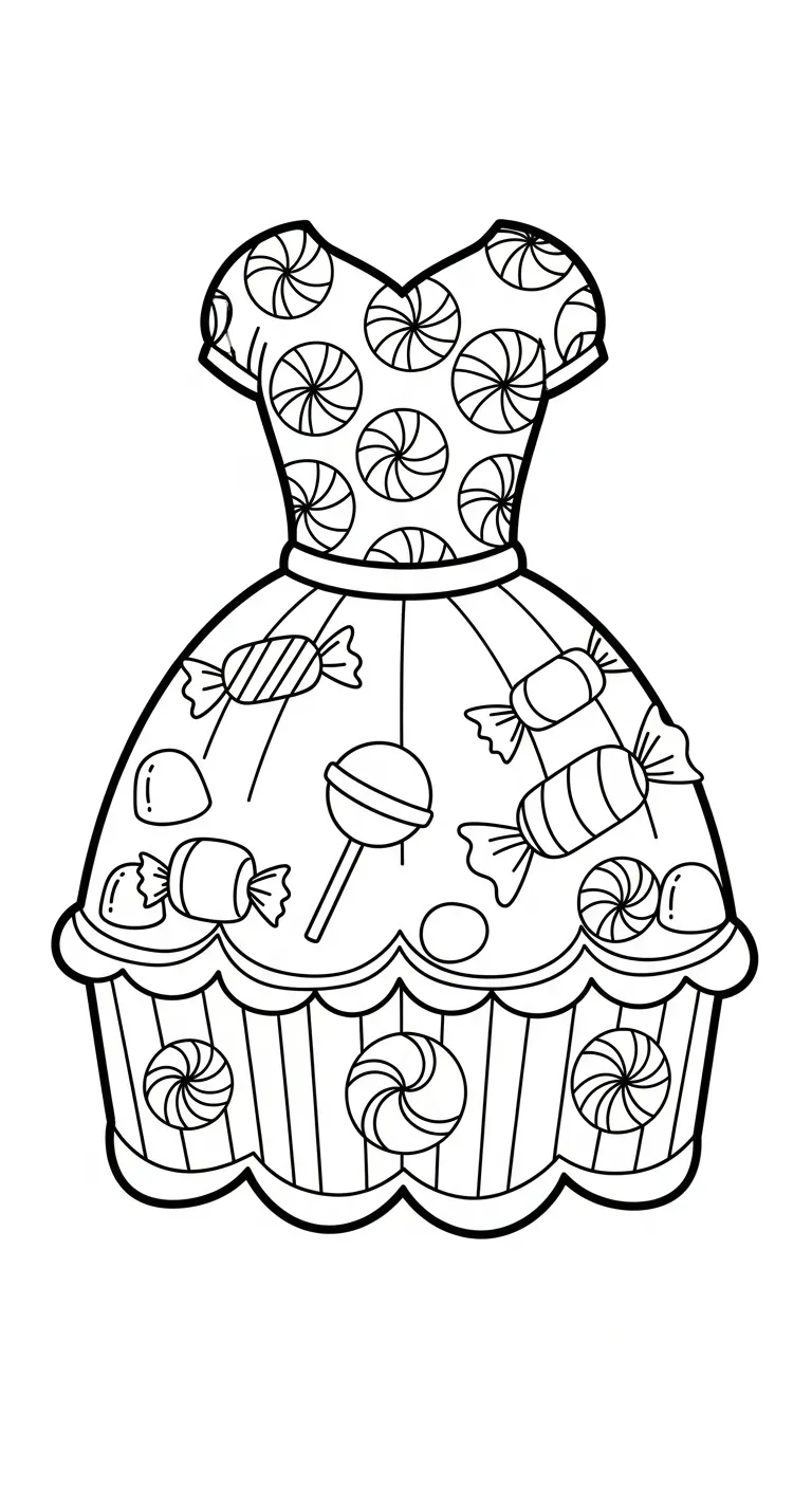 tranh tô màu Váy cho bé 8 tuổi miễn phí