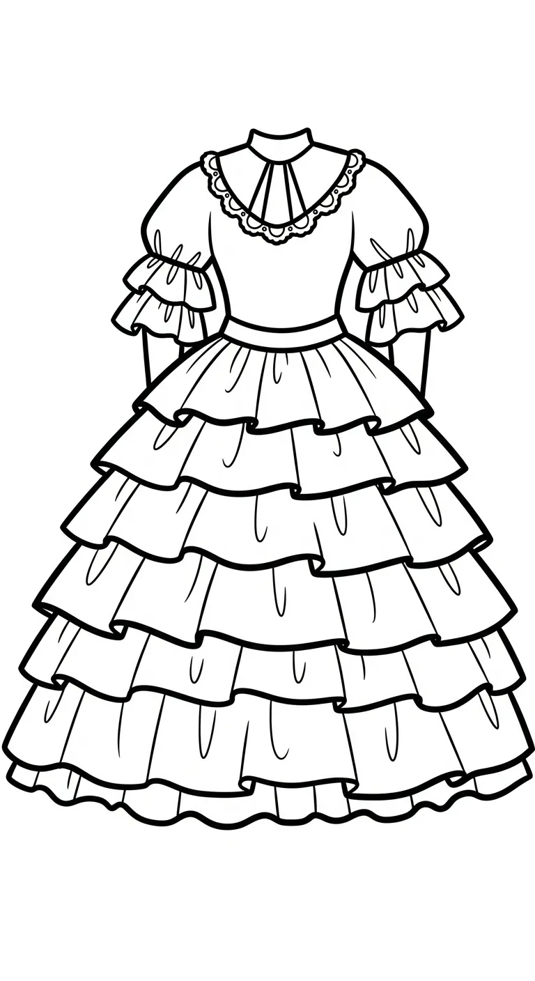 file tranh tô màu Váy cho bé 4-5 tuổi
