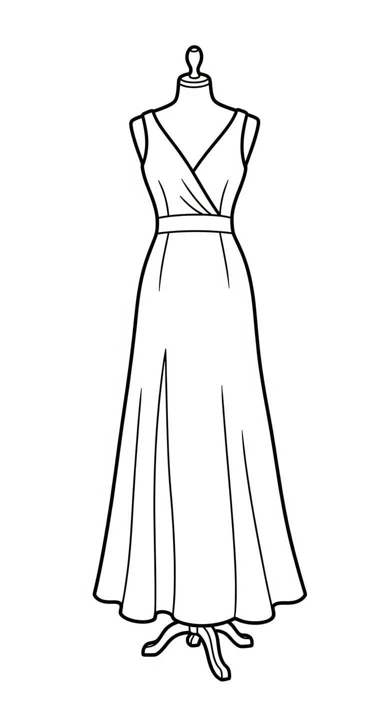 hình tô màu Váy cho bé đơn giản