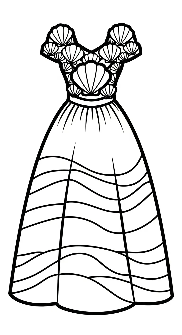 tranh tô màu Váy cho bé 6 tuổi miễn phí 1