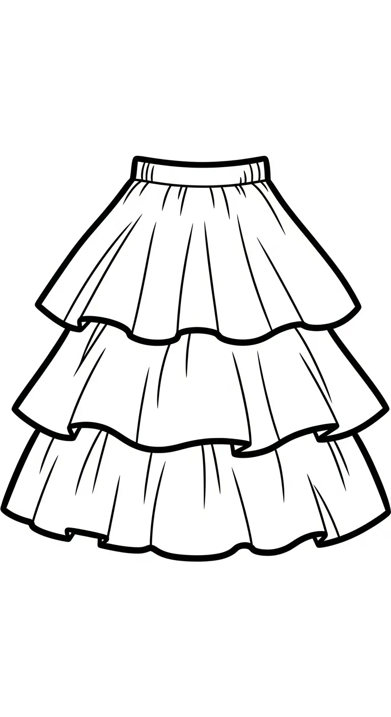 in hình tô màu Váy cho bé 6 tuổi