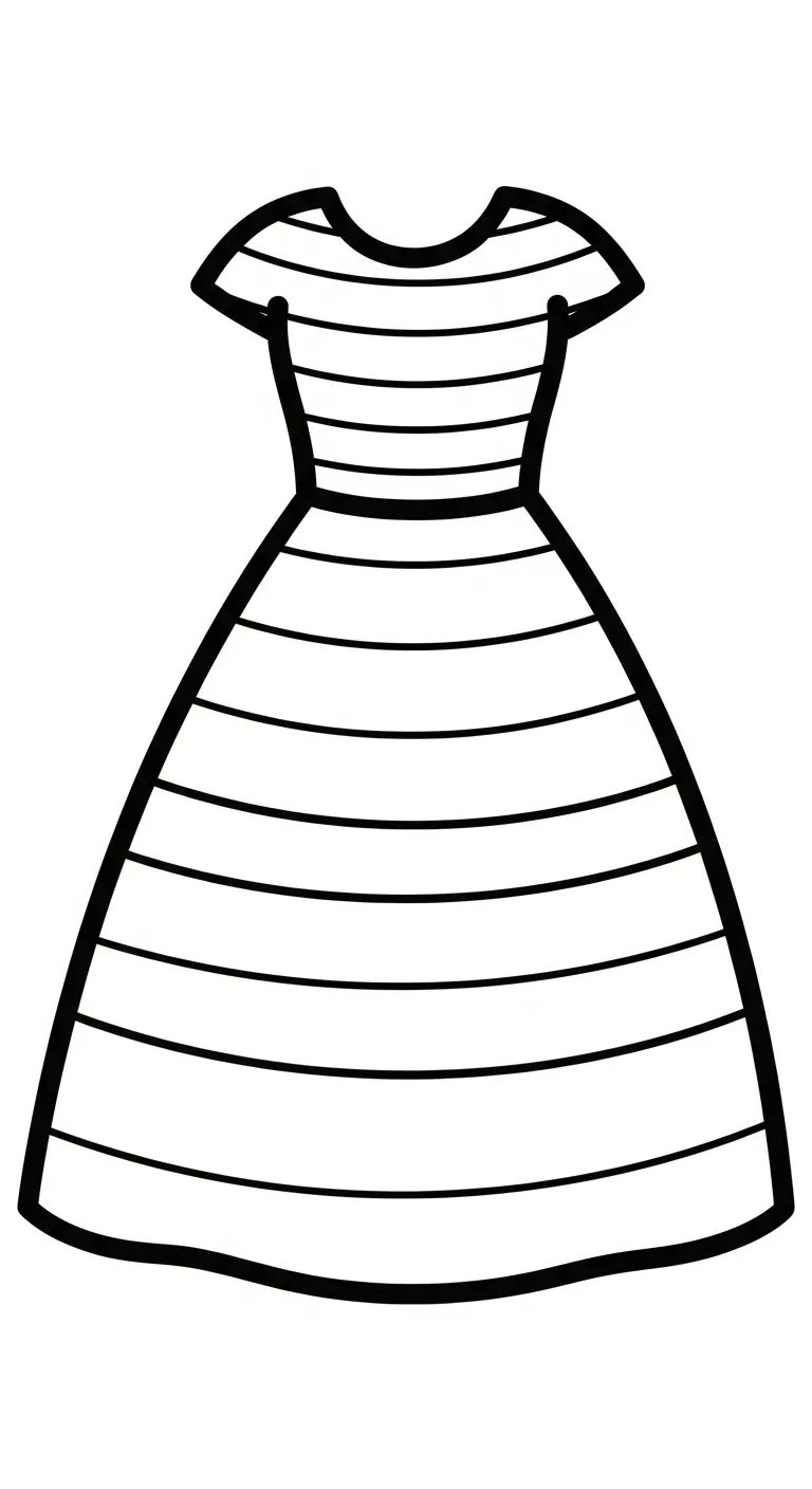 tranh tô màu Váy cho bé đơn giản