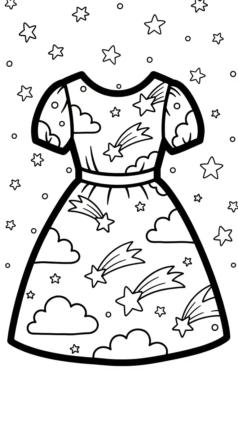 in tranh tô màu Váy