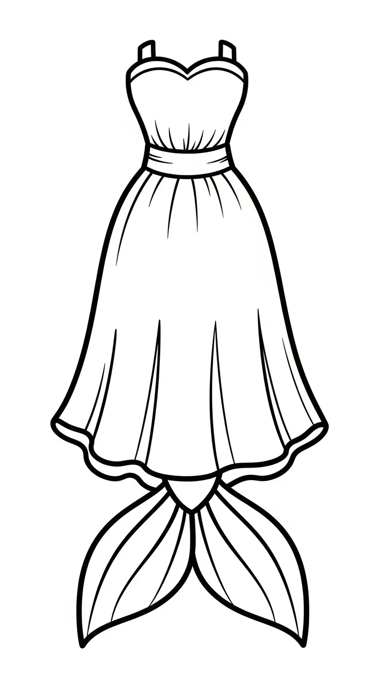 hình tô màu Váy cho trẻ em