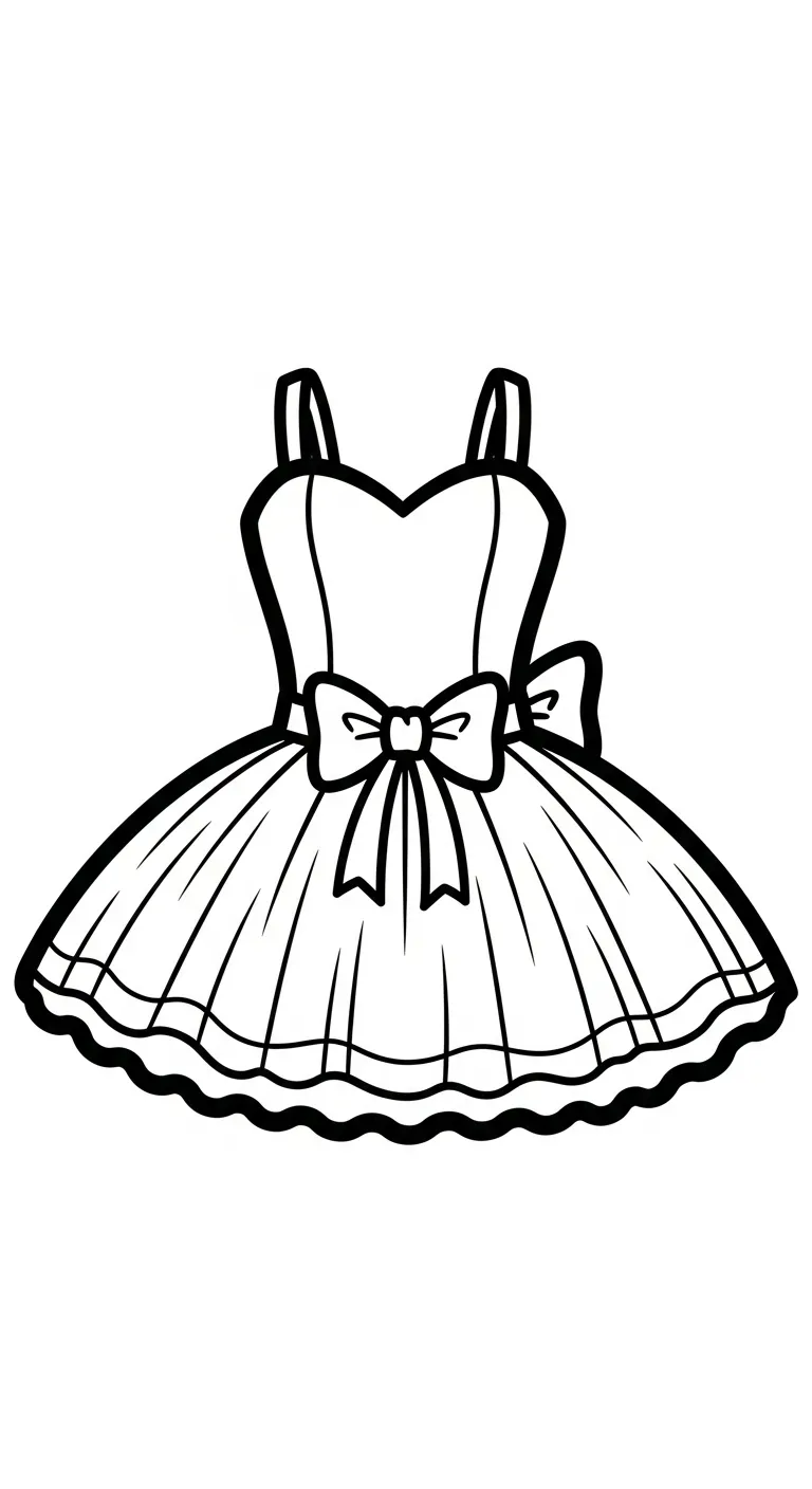 file tranh tô màu Váy cho bé in