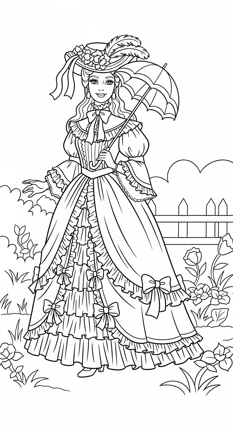 in tranh tô màu Barbie cho bé 6 tuổi