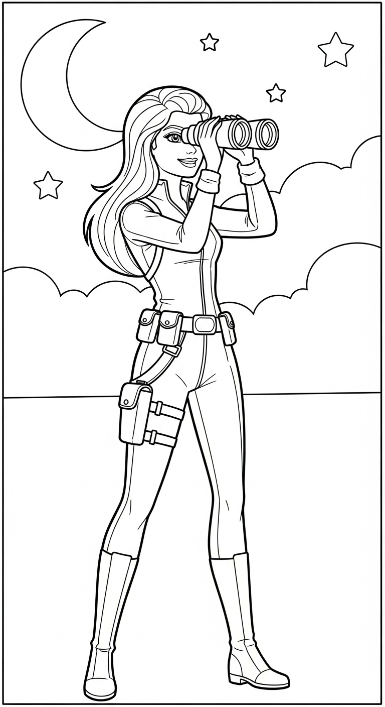 tải hình tô màu Barbie pdf