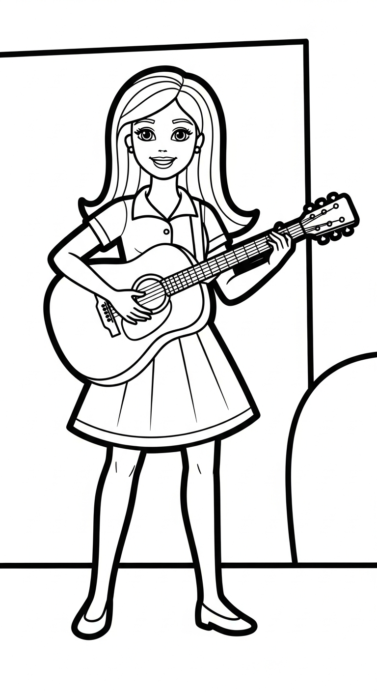 tải tranh tô màu Barbie cho bé 4 tuổi