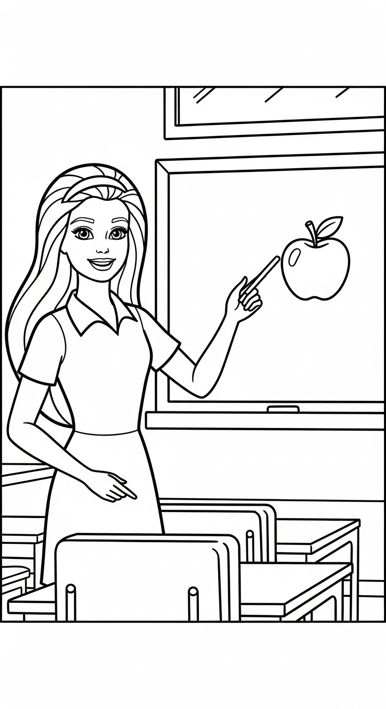 hình tô màu Barbie cho bé 4 tuổi miễn phí