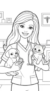 hình tô màu Barbie rõ nét
