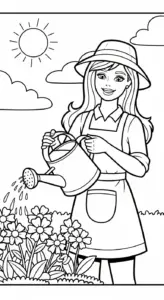 tranh tô màu Barbie pdf