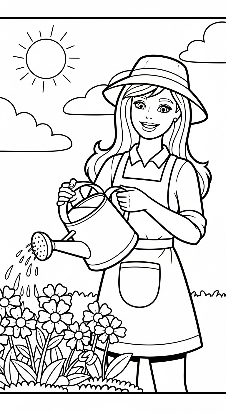 tranh tô màu Barbie pdf