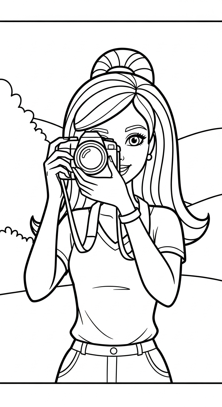 mẫu in tranh tô màu Barbie cho bé