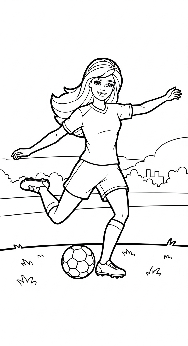 mẫu in tranh tô màu Barbie cho bé 1