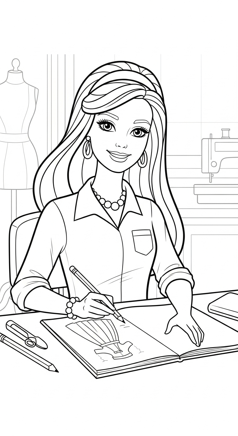 tranh tô màu Barbie cho bé 5 tuổi