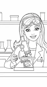 file pdf tranh tô màu Barbie cho bé