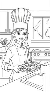 download hình tô màu Barbie miễn phí