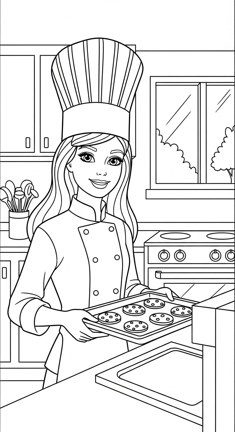 download hình tô màu Barbie miễn phí