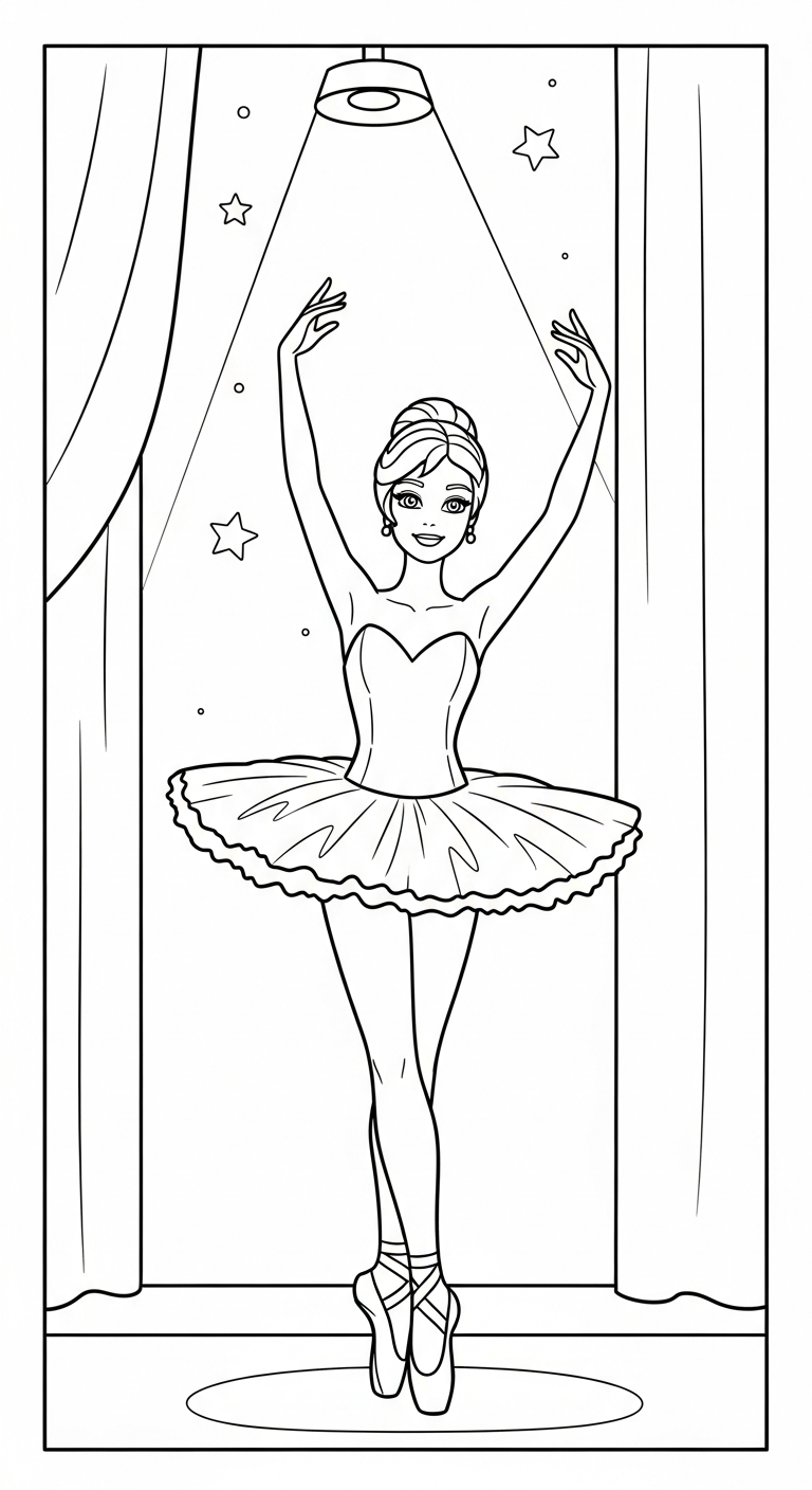 in hình tô màu Barbie cho bé 6 tuổi