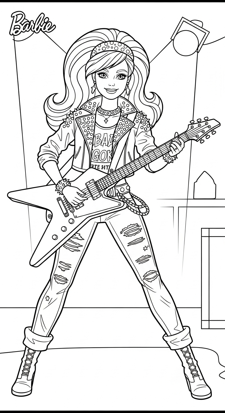 in hình tô màu Barbie cho bé 3 tuổi