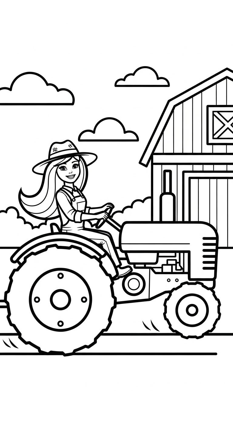 hình tô màu Barbie cho bé 6 tuổi