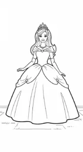 hình tô màu Barbie cho bé tải miễn phí