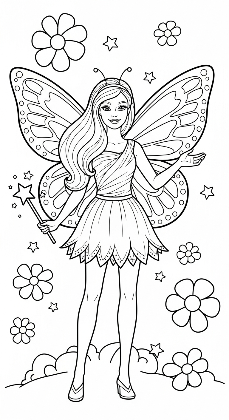 hình tô màu Barbie cho bé 6 tuổi miễn phí