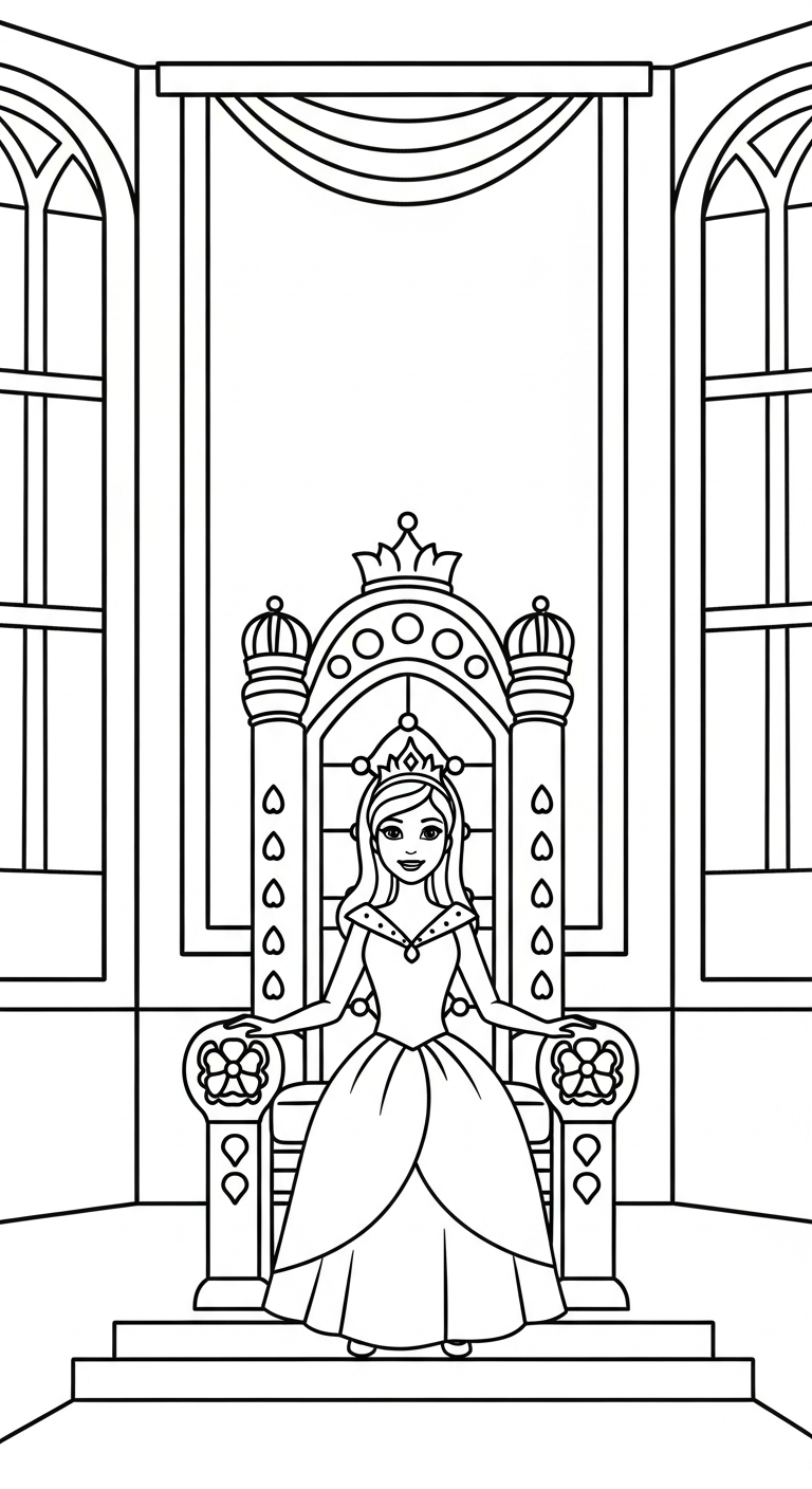 download tranh tô màu Barbie cho bé