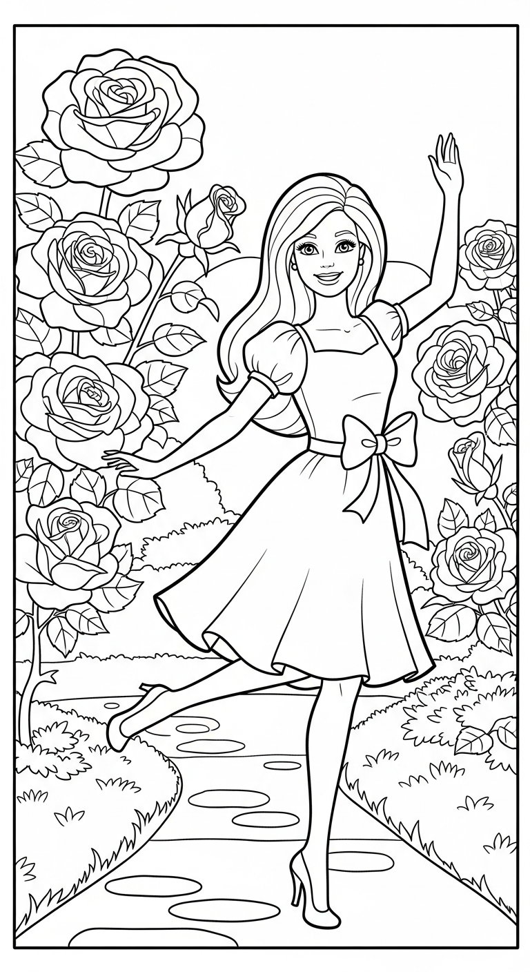 tải hình tô màu Barbie cho bé 6 tuổi