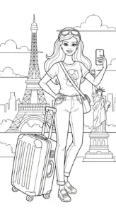 hình tô màu Barbie cho trẻ em