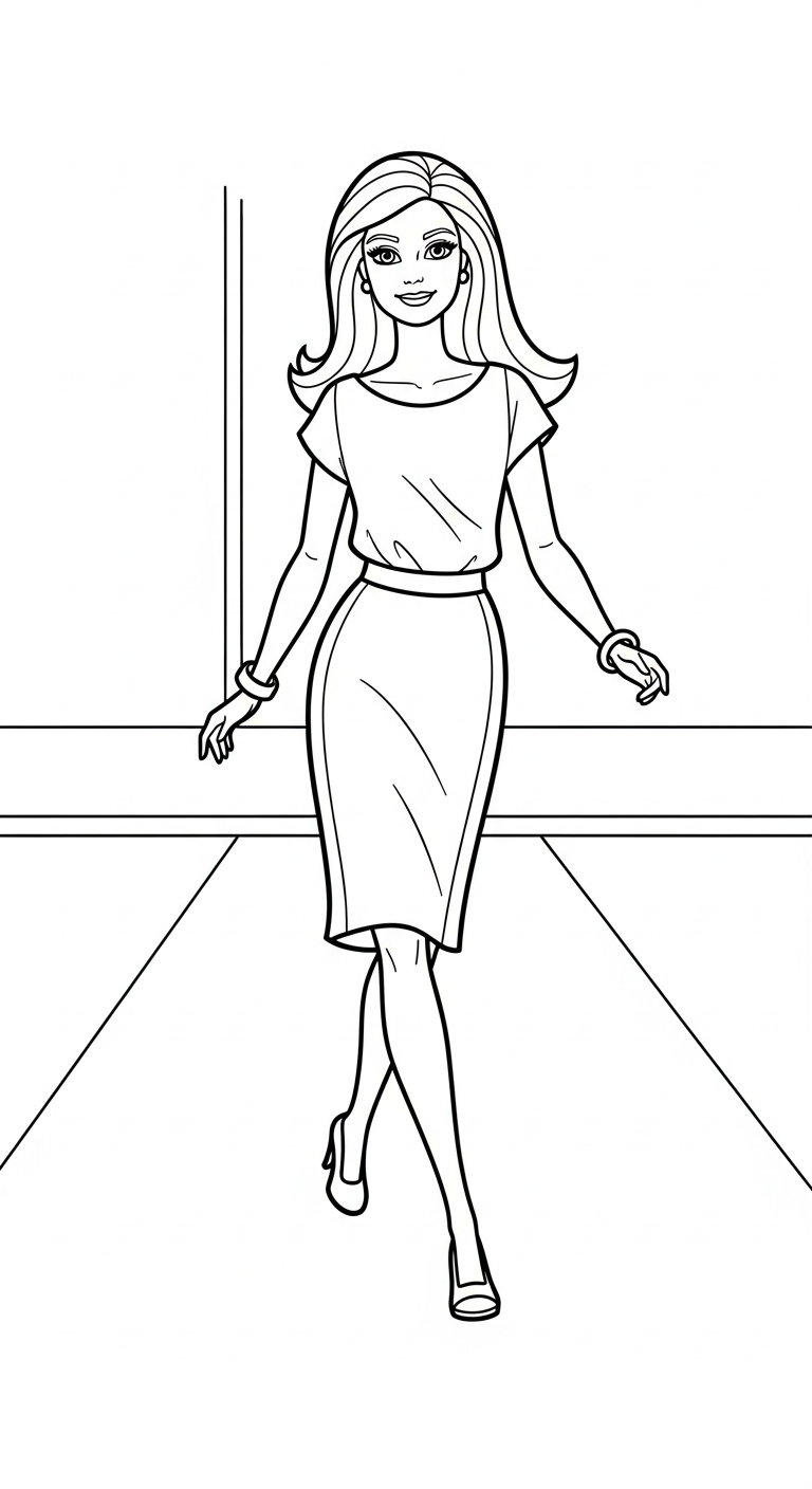 in tranh tô màu Barbie cho bé 3 tuổi