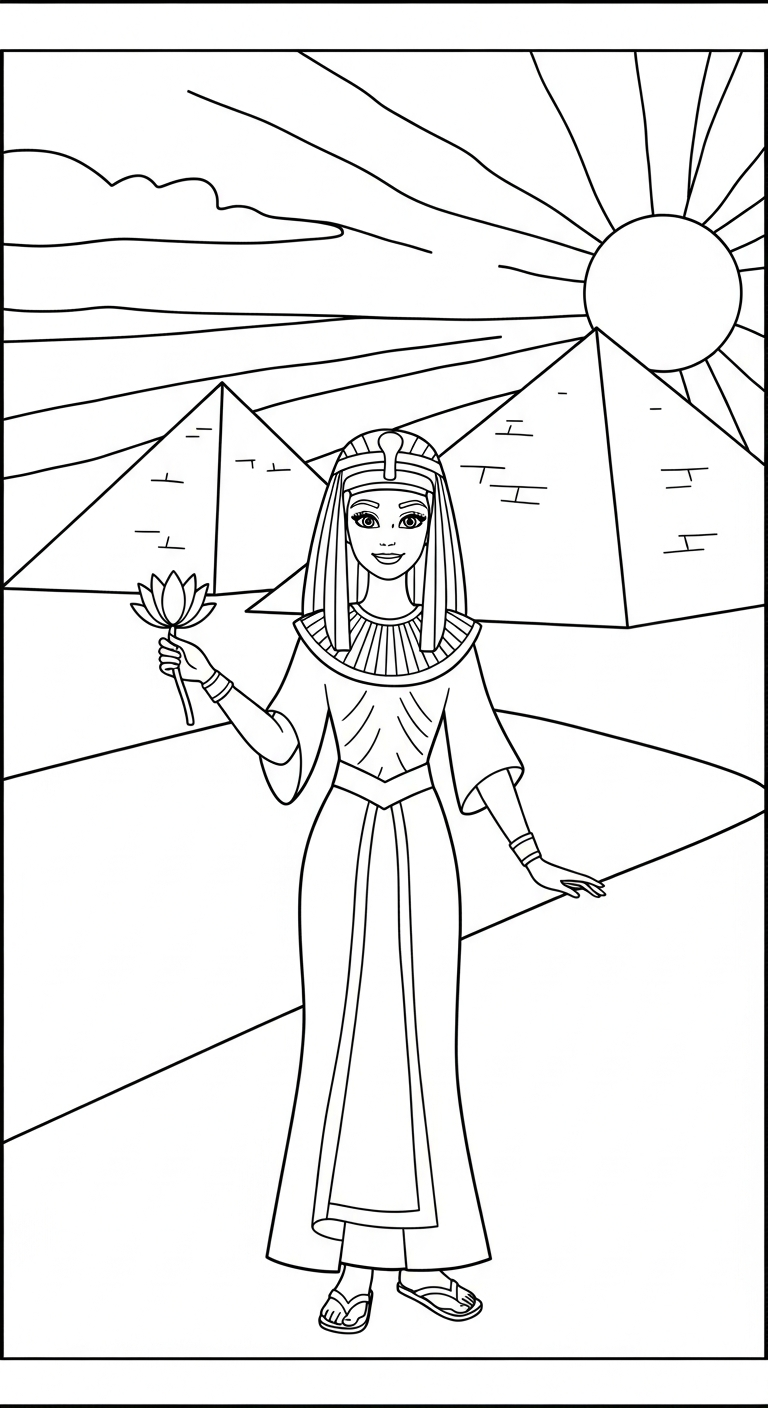 hình tô màu Barbie cho bé 3 tuổi