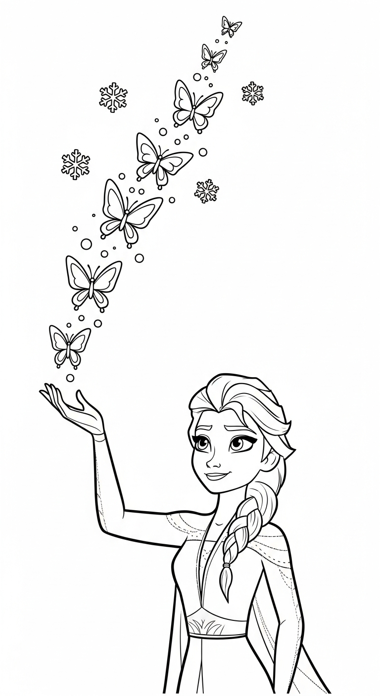 hình tô màu Elsa cho bé 7 tuổi