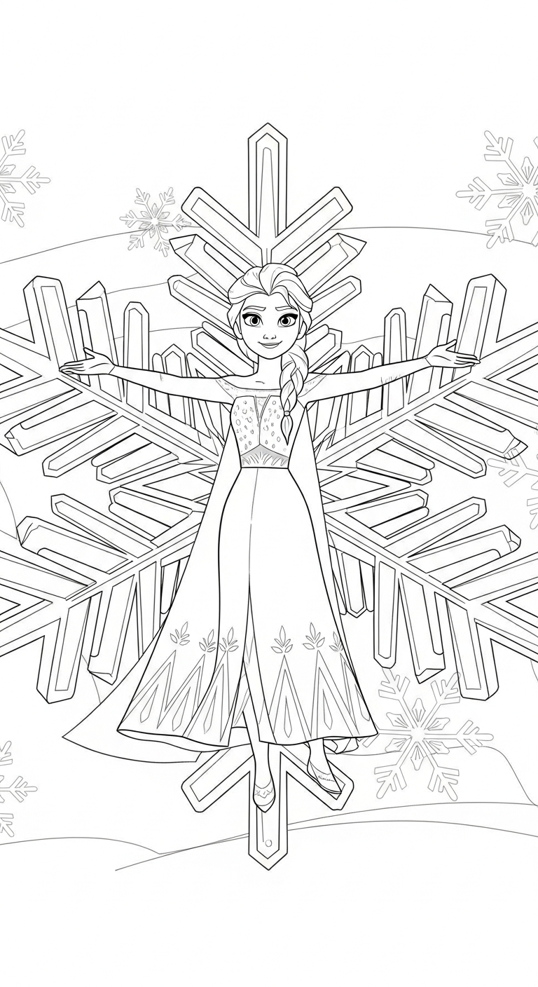 tải tranh tô màu Elsa