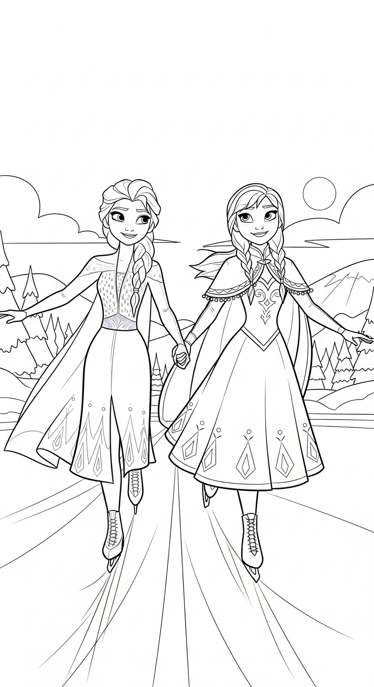 in tranh tô màu Elsa cho bé 3 tuổi