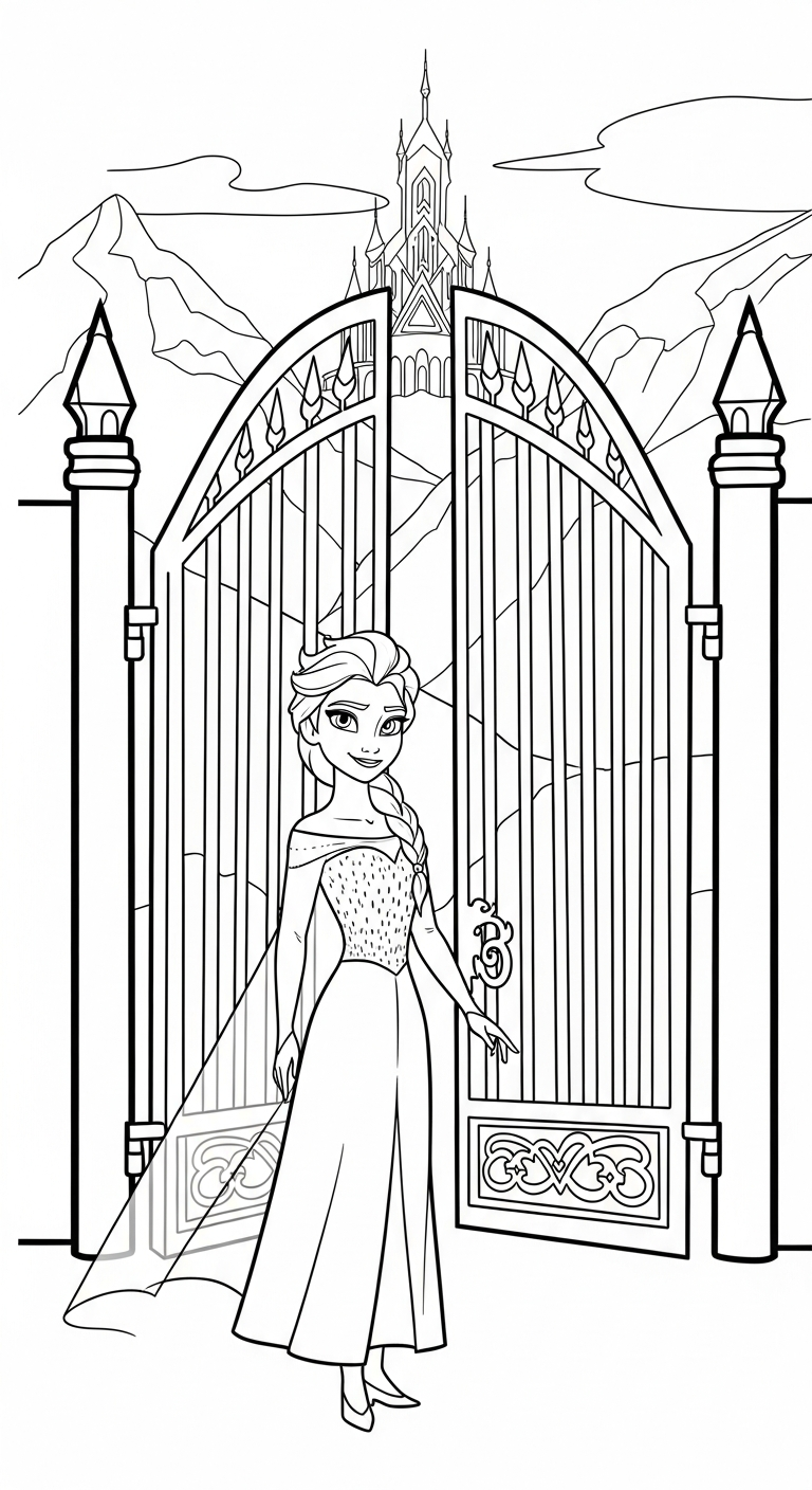 tranh tô màu Elsa miễn phí