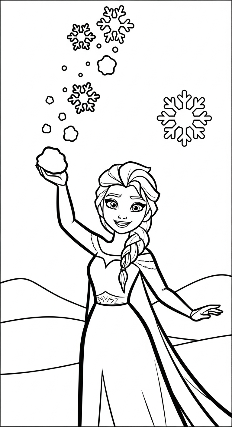 tải tranh tô màu Elsa cho bé 6 tuổi
