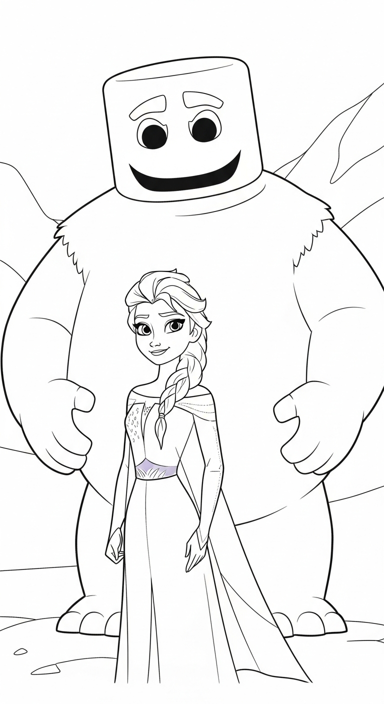 mẫu hình tô màu Elsa cho bé