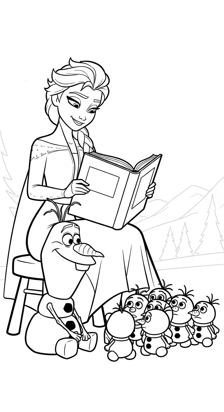 mẫu in tranh tô màu Elsa cho bé