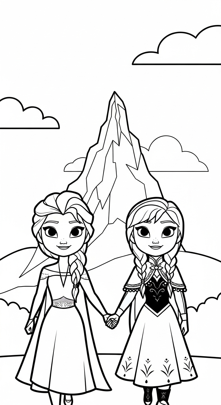 hình tô màu Elsa cho trẻ em