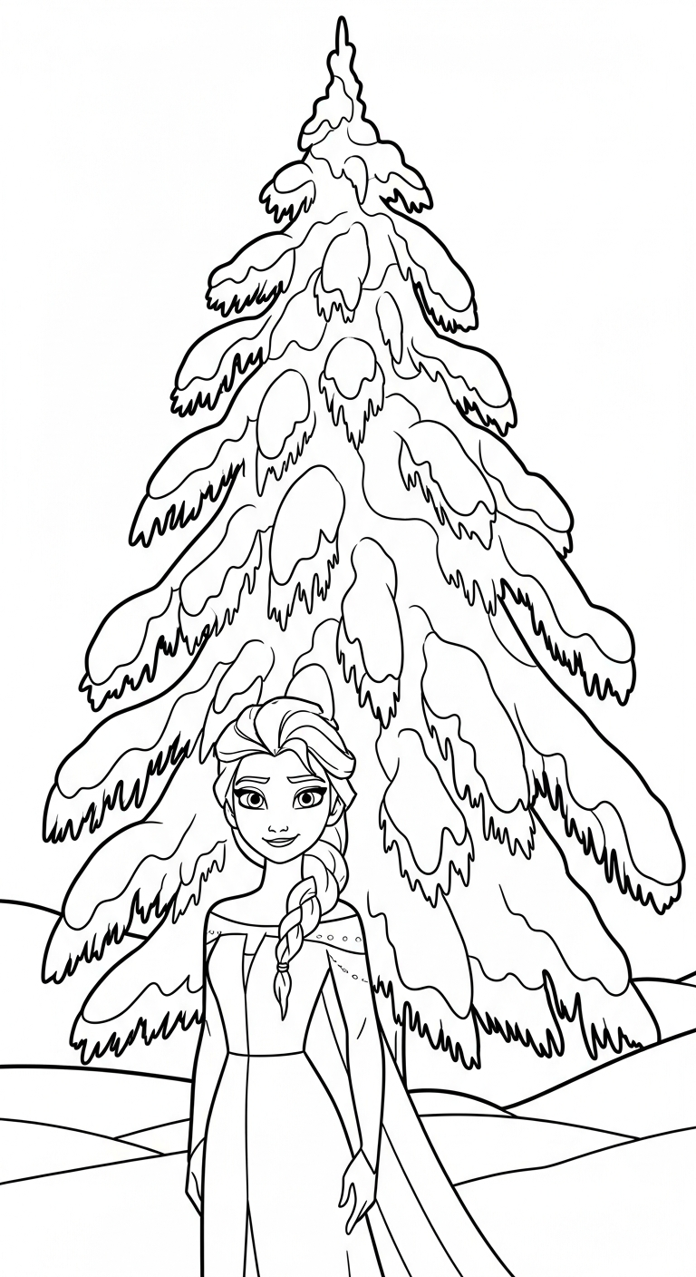 in tranh tô màu Elsa miễn phí