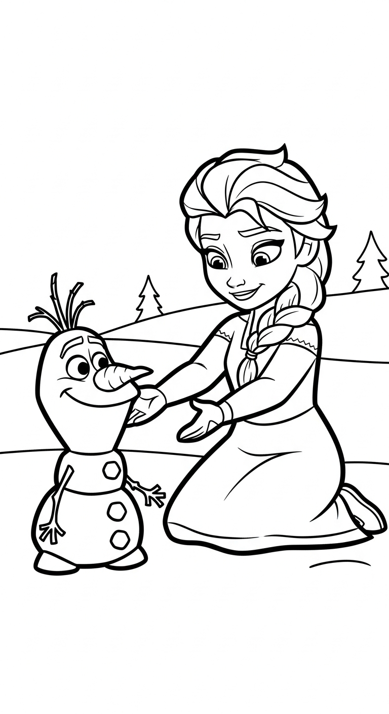 hình tô màu Elsa cho bé 8 tuổi miễn phí