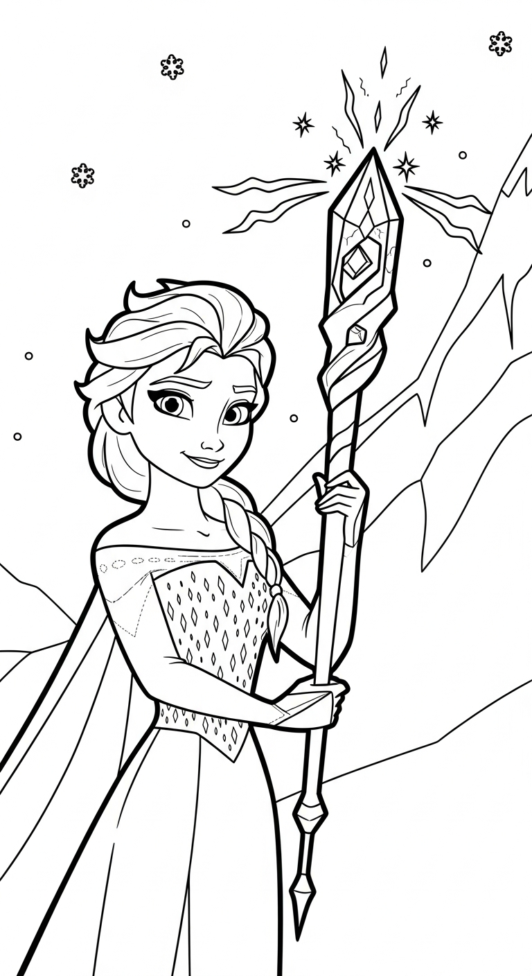 tải hình tô màu Elsa cho bé 6 tuổi