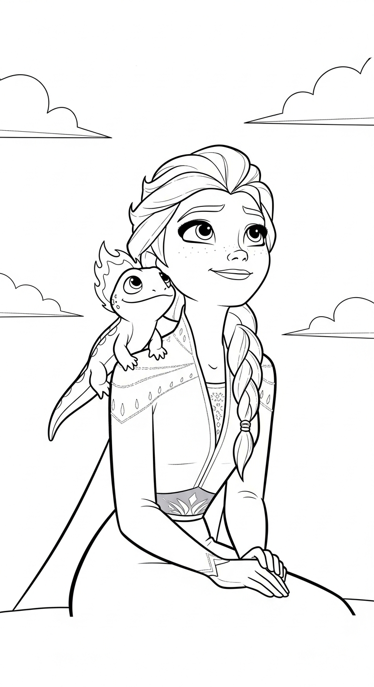 tranh tô màu Elsa cho bé 3 tuổi miễn phí