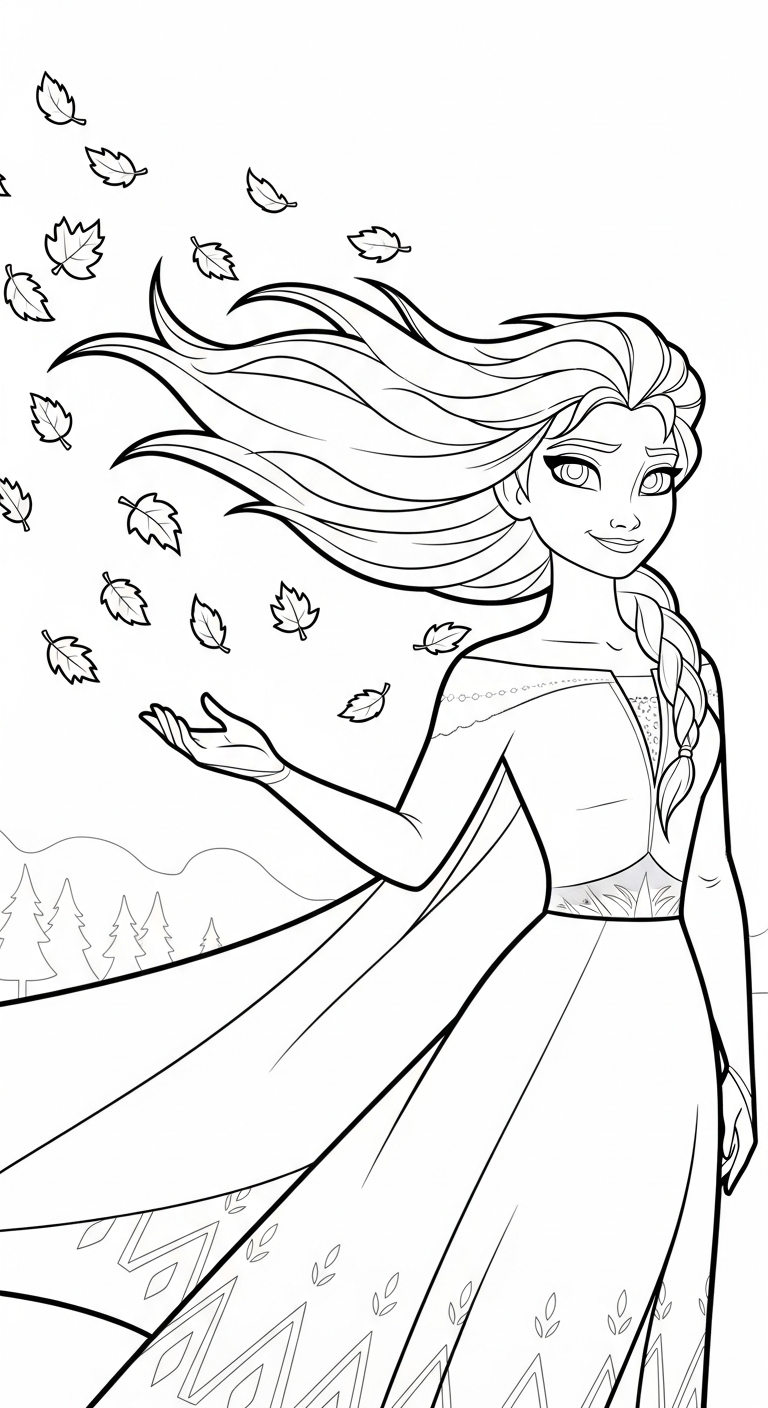 hình tô màu Elsa cho bé tải về