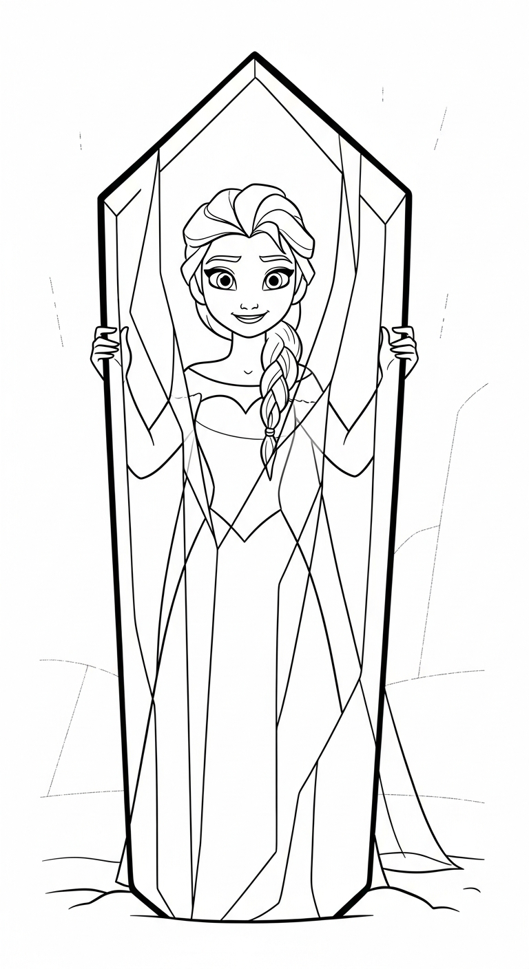 in hình tô màu Elsa cho bé 6 tuổi
