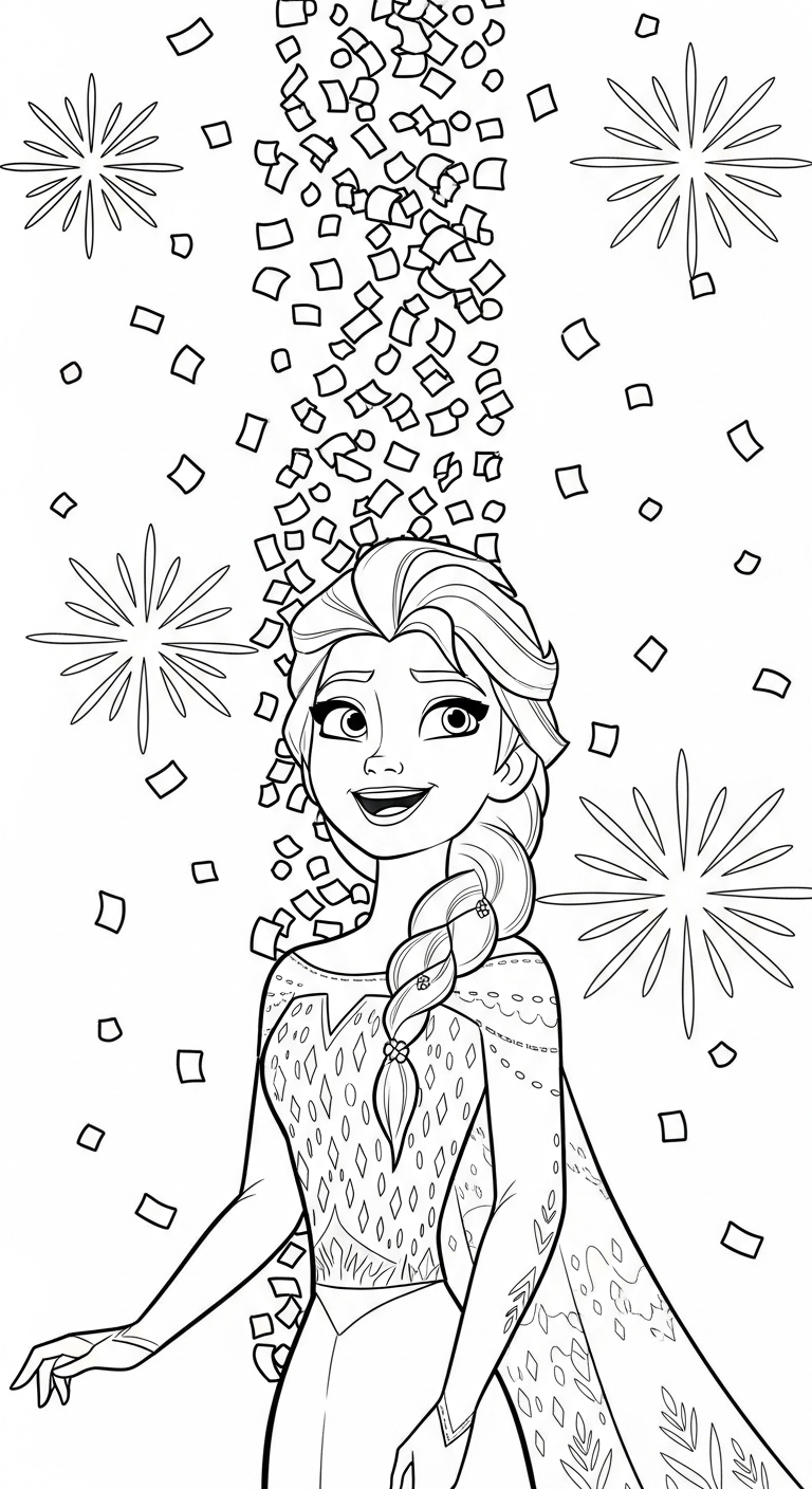 tải tranh tô màu Elsa miễn phí